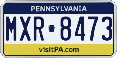 PA license plate MXR8473