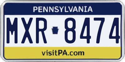 PA license plate MXR8474