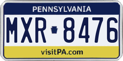 PA license plate MXR8476