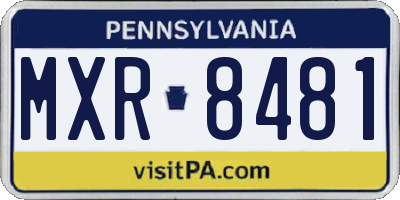 PA license plate MXR8481