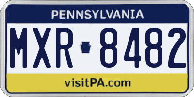 PA license plate MXR8482