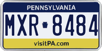 PA license plate MXR8484