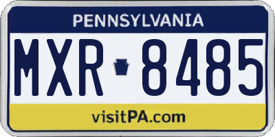 PA license plate MXR8485