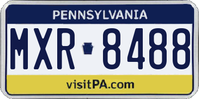 PA license plate MXR8488