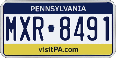 PA license plate MXR8491