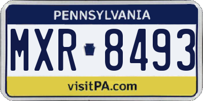 PA license plate MXR8493