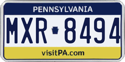 PA license plate MXR8494