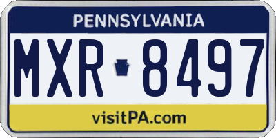 PA license plate MXR8497