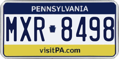 PA license plate MXR8498