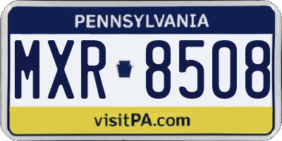 PA license plate MXR8508