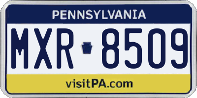 PA license plate MXR8509