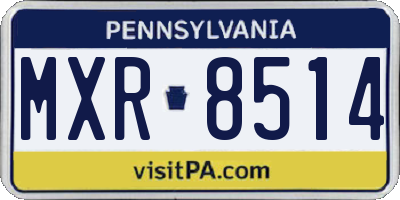 PA license plate MXR8514