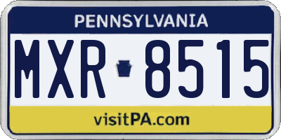 PA license plate MXR8515