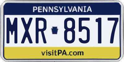 PA license plate MXR8517