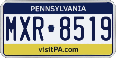 PA license plate MXR8519
