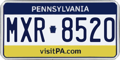 PA license plate MXR8520