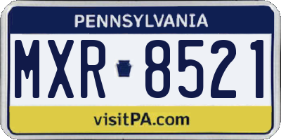 PA license plate MXR8521