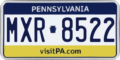 PA license plate MXR8522