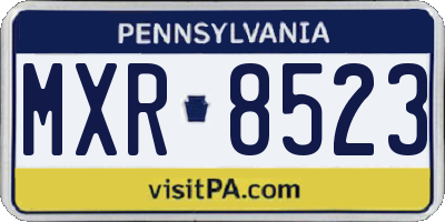 PA license plate MXR8523