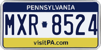 PA license plate MXR8524