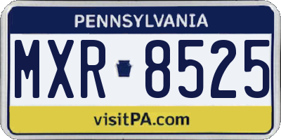 PA license plate MXR8525