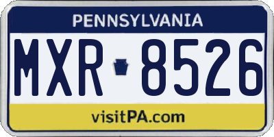 PA license plate MXR8526