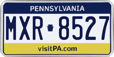PA license plate MXR8527