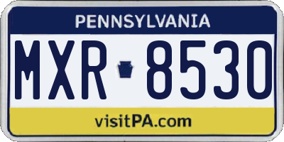 PA license plate MXR8530
