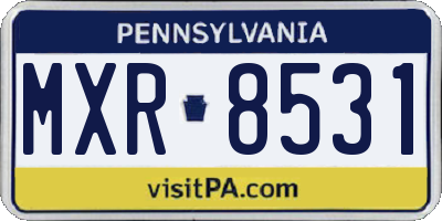 PA license plate MXR8531