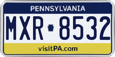 PA license plate MXR8532