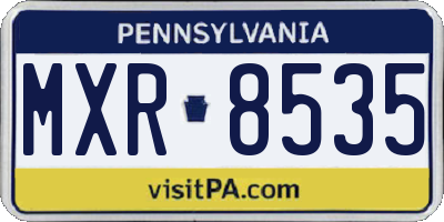 PA license plate MXR8535