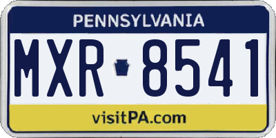 PA license plate MXR8541
