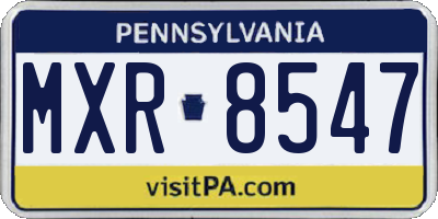 PA license plate MXR8547