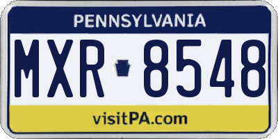 PA license plate MXR8548