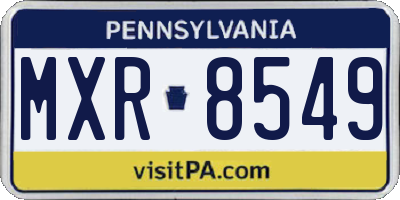 PA license plate MXR8549