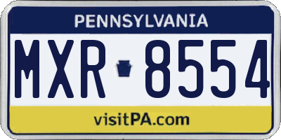 PA license plate MXR8554