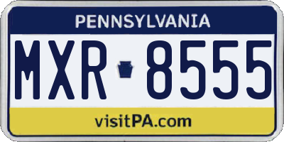 PA license plate MXR8555