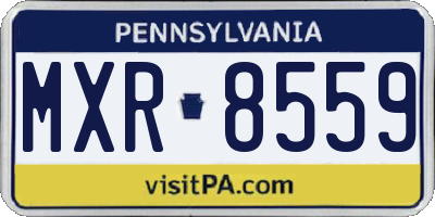 PA license plate MXR8559