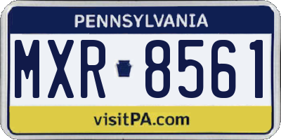 PA license plate MXR8561