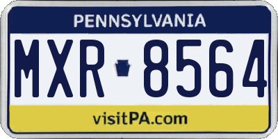 PA license plate MXR8564