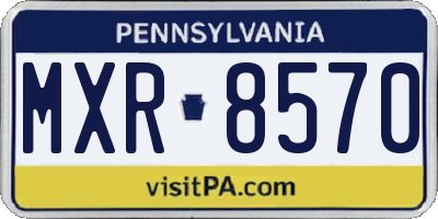PA license plate MXR8570