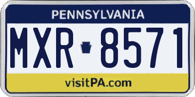 PA license plate MXR8571