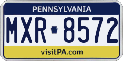 PA license plate MXR8572