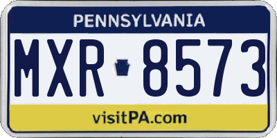 PA license plate MXR8573