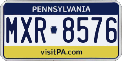 PA license plate MXR8576