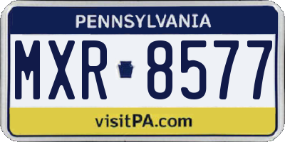 PA license plate MXR8577