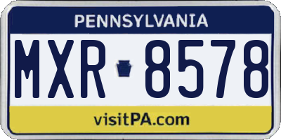 PA license plate MXR8578