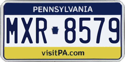 PA license plate MXR8579