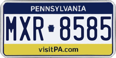 PA license plate MXR8585
