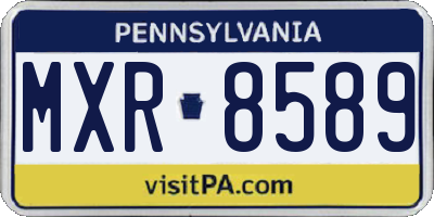 PA license plate MXR8589